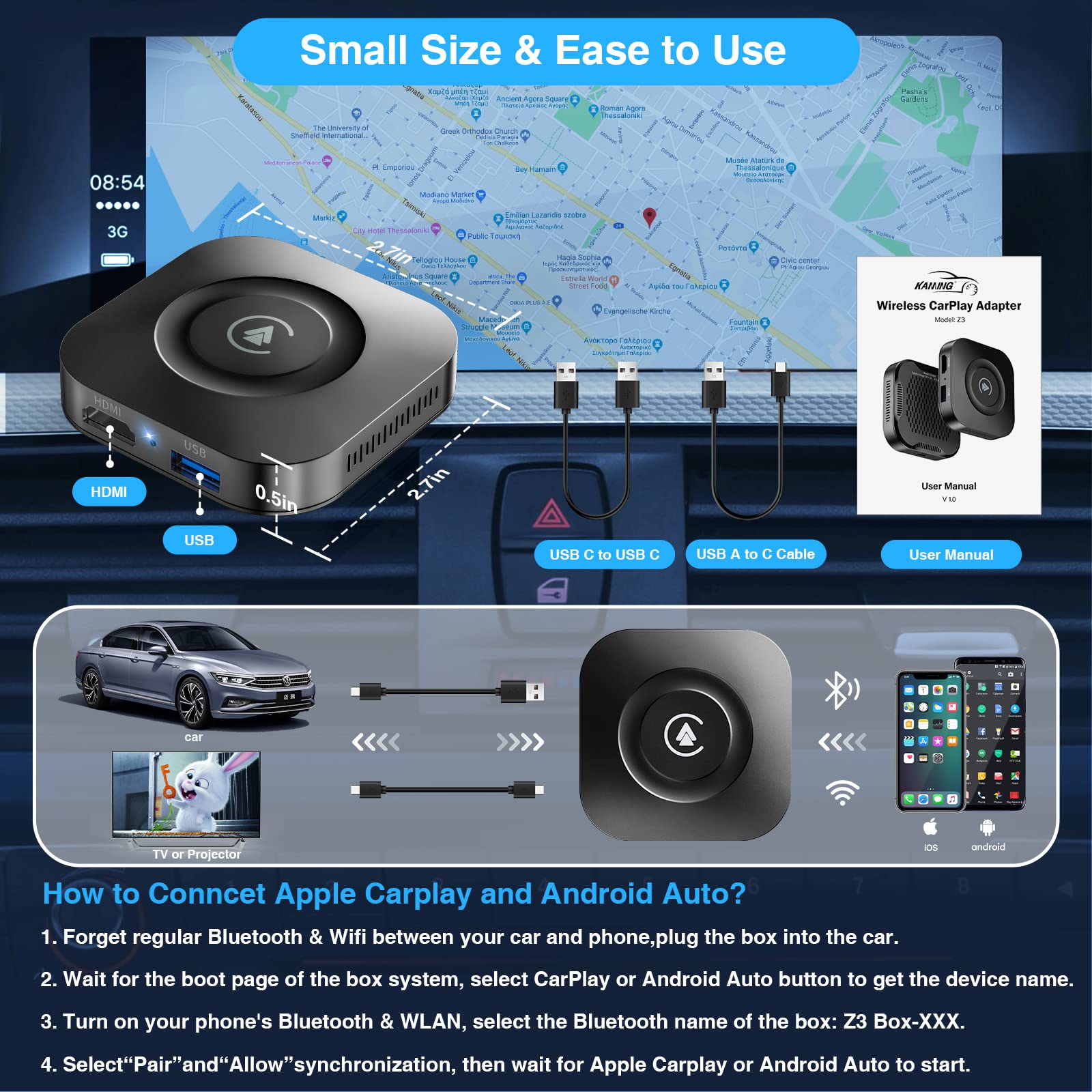 Amazon.com: Wireless CarPlay Adapter, Magic Box Supports YouTube